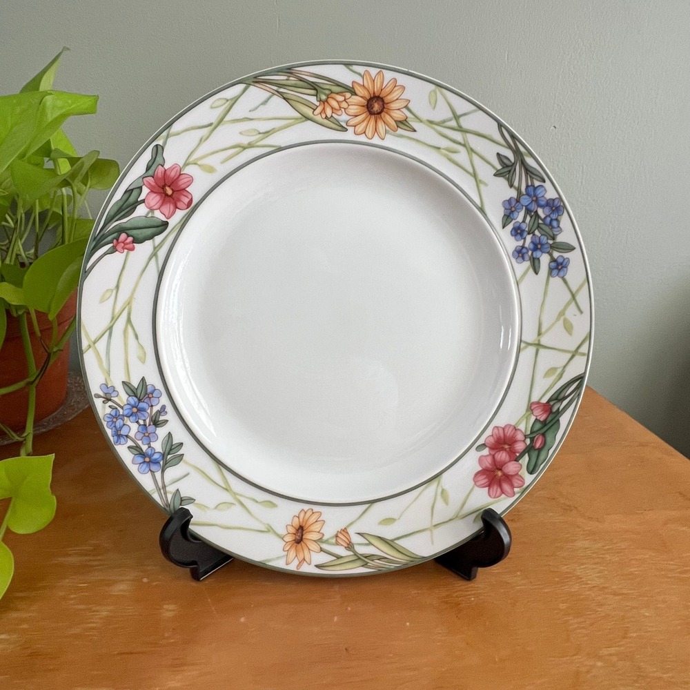 Dansk Cafe Floral Dinner Plate 11 Inch White Porcelain Replacement Plate